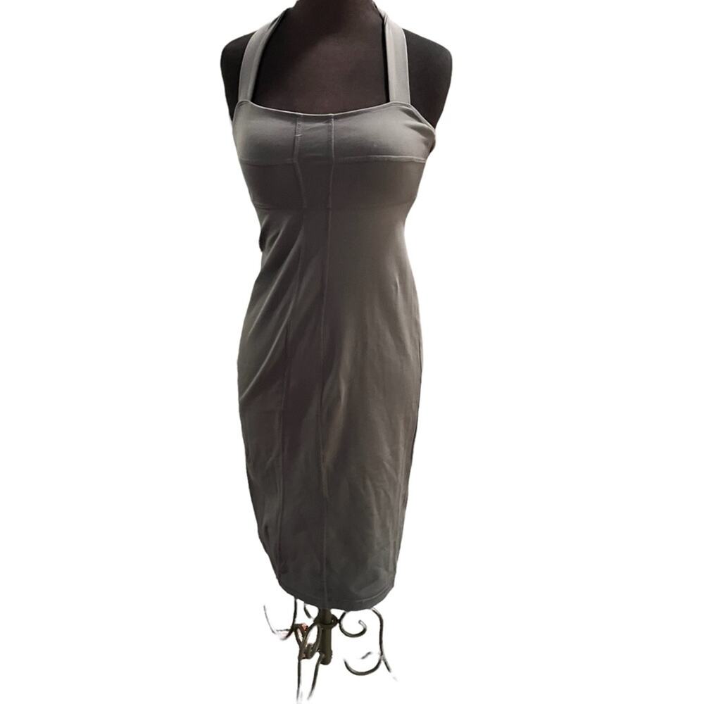 Athleta Sizzle Gray Athletic Yoga Athleisure Comfy Outdoor Sporty Halter Dress S